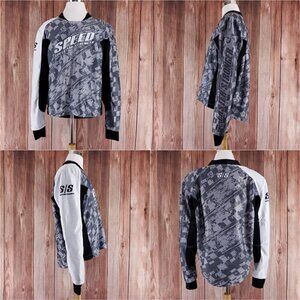 Speed and Strength Mens XL Black Gray White Motorcycle Biker Rider Armor Jacket